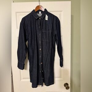 NWT Old Navy Shirt Dress in dark wash size medium